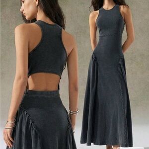 SHEIN Gray Sleeveless Halter Sheath Dress